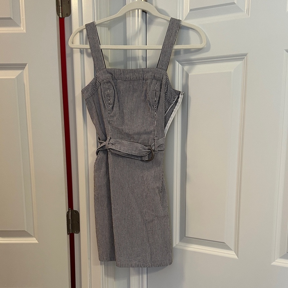 Hollister Black and White Striped Mini Dress
